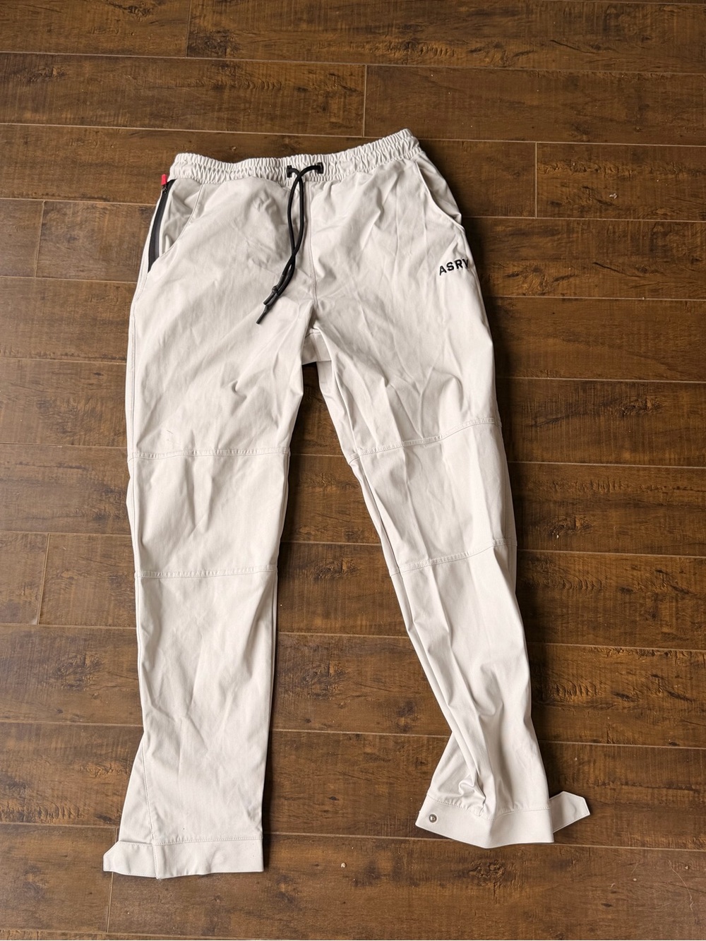 ASRV Light Gray Men’s Jogger Pants with Black Drawcord rare Large